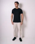 CAMISETA PIMA - GOLA RETA - PRETO
